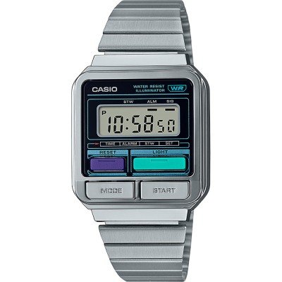 Casio Vintage Retro Alarm Chronograph / Stainless Steel Bracelet  A700WEMS-1BEF - First Class Watches™ USA