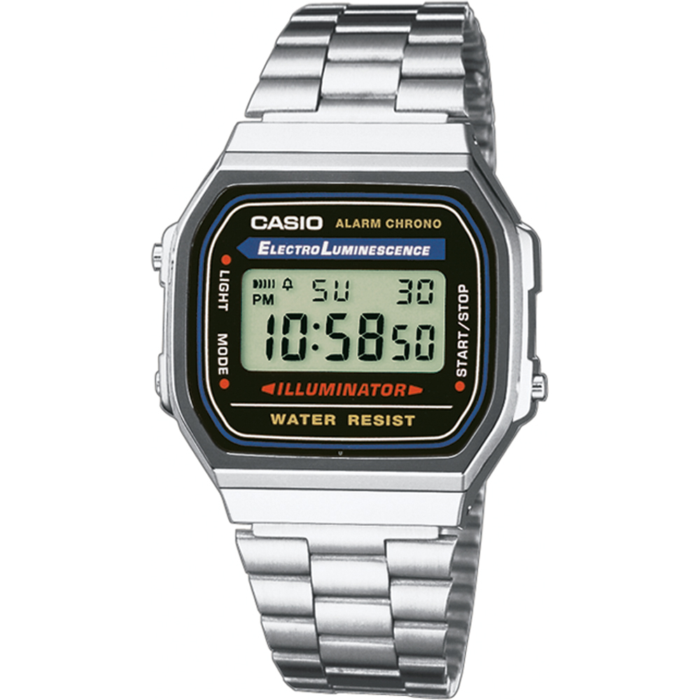 Casio Vintage A168WA-1YES Retro Mirror Watch • EAN: 4971850436713 •