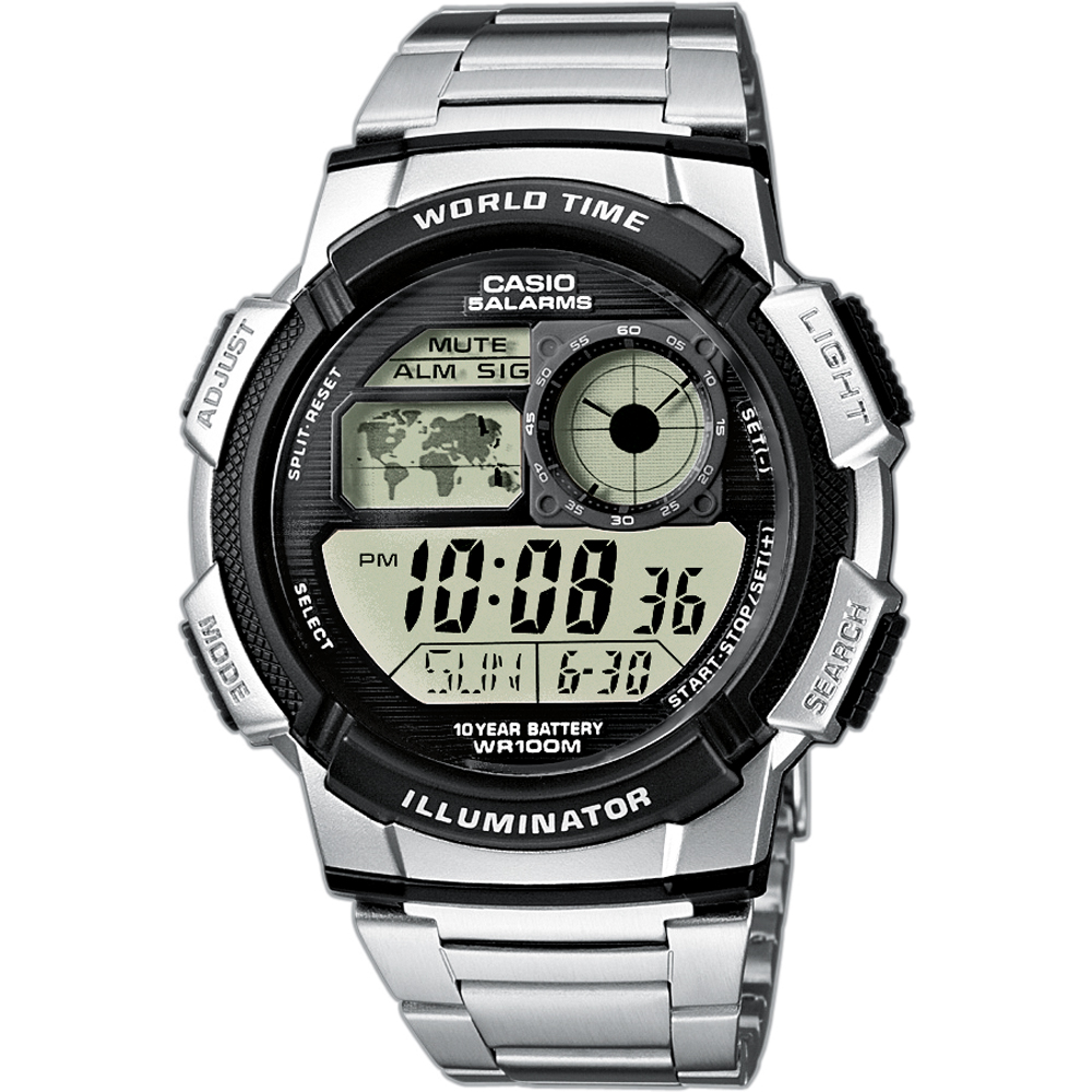 Oorlogszuchtig Contractie Schuldig Casio Collection AE-1000WD-1AVEF World Time Watch • EAN: 4971850443407 •  Mastersintime.com