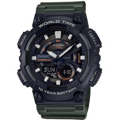 Casio Vintage AEQ-110W-3AV Telememo 30 Horloge