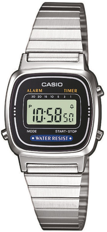 casio silver mini digital watch