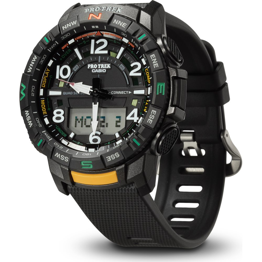 Casio Men's Pro Trek Quartz Watch with Resin Strap, Black, 23