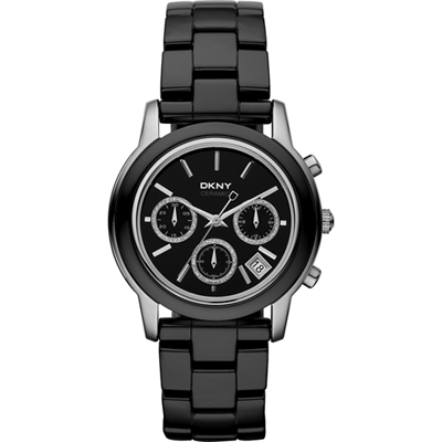 DKNY Watch Chrono Locked & Loaded Black Ceramic NY8314