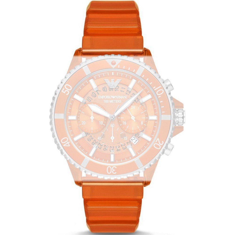 Emporio armani orange strap on sale watch