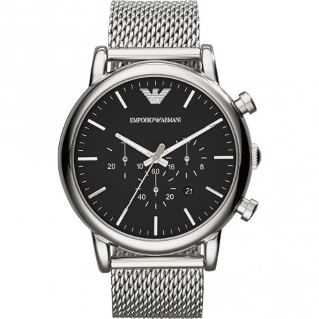 armani black and silver watch