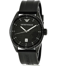 emporio armani watch men's black rubber strap ar0683