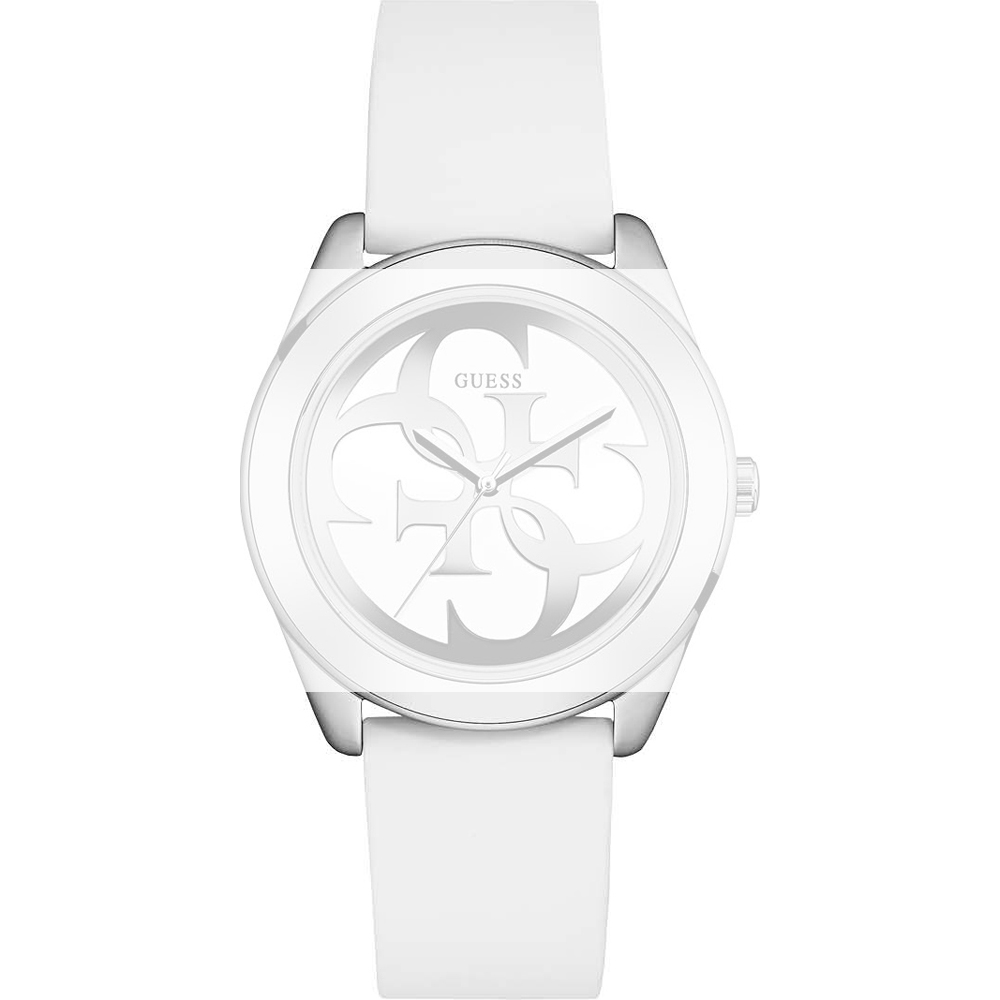 guess watches white rubber strap