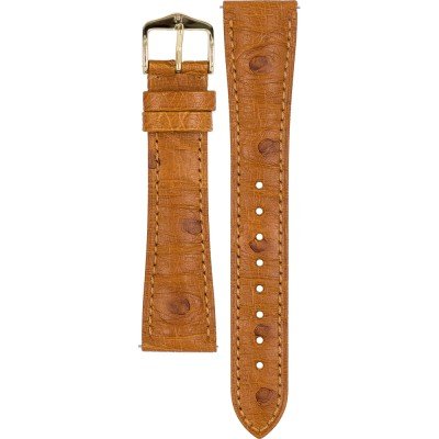 Hirsch MASSAI OSTRICH Leather Watch Strap in GOLD BROWN