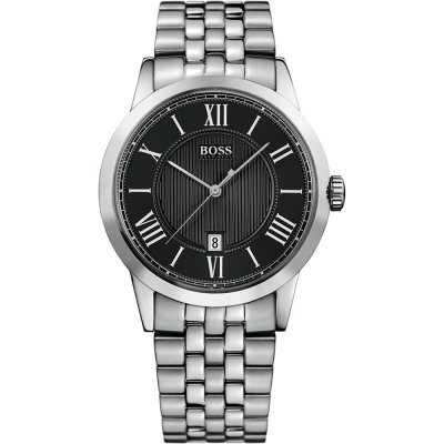 hugo boss silver watch black face