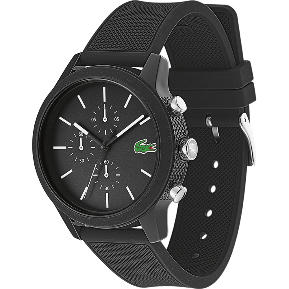 lacoste 12.12 watch black and blue