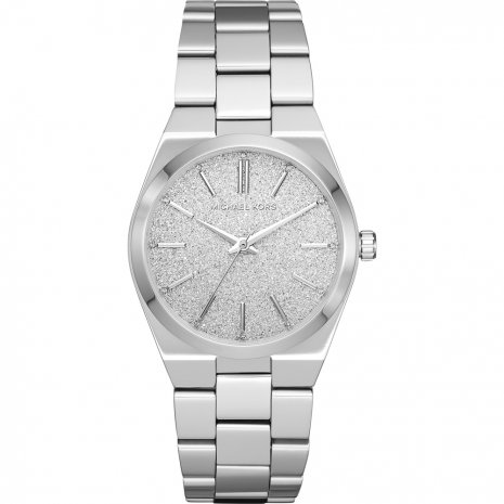 michael kors channing silver quartz watch