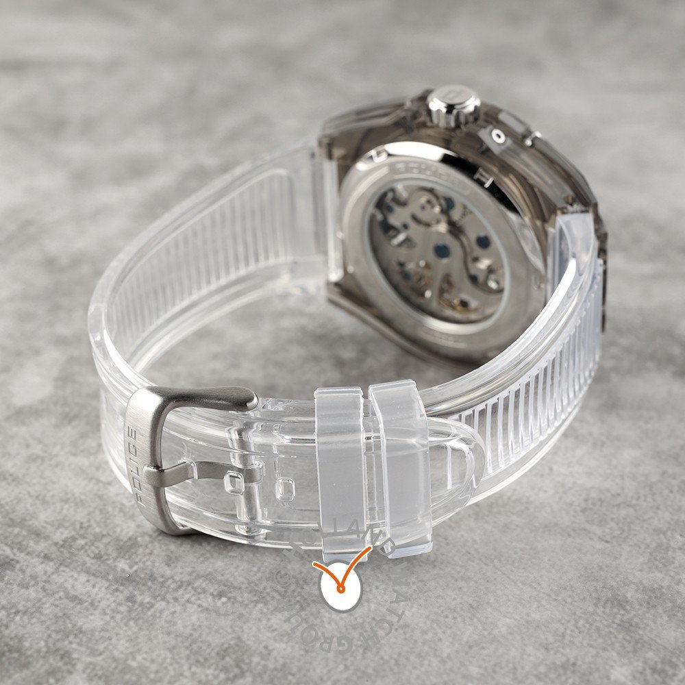 Police Relojes translúcidos para hombre analógico reloj automático con  pulsera de silicona PL.15924JPB-02PA, Gris, Moderno