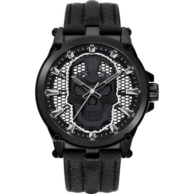 Police Bleder PL.15714JSB-02A-XM - Reloj analógico de cuarzo para hombre  con correa de piel, correa negra, correa, Negro -, Correa