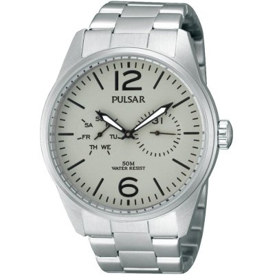 Pulsar Watch Time 2 Hands PW5001 Gent DayDate Silver PW5001X1