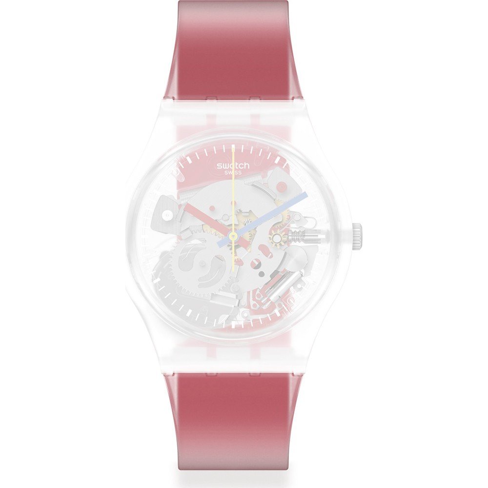 Swatch Standard Gent AGE292 Clearly Red Striped Strap