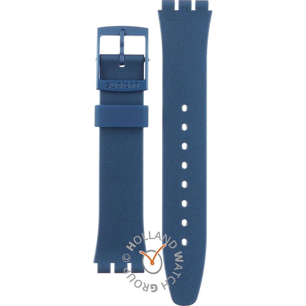 Swatch Plastic - Standard Gent AGN417 Pearly Blue Strap • Official