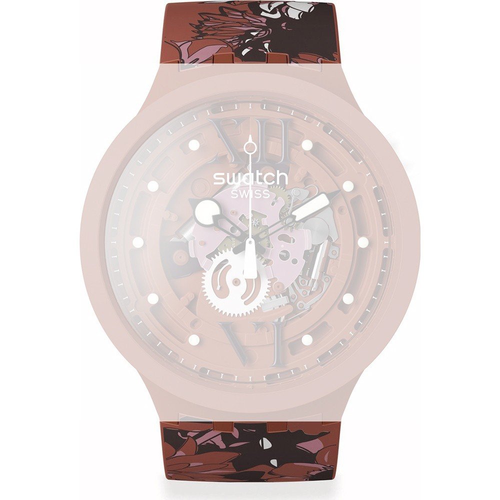 Swatch Big Bold Bioplastic ASB05C100 Camoflower Cotton Strap