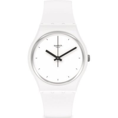 Swatch Originals Medium (34mm) SO31W100 Think Time White Watch