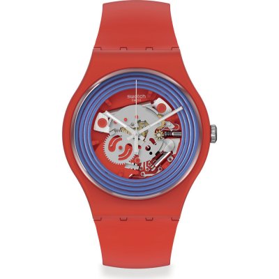 Swatch Big Bold SO29R103 Blue Rings Red Watch