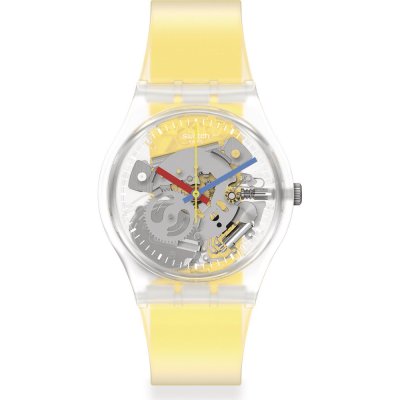 Swatch Originals Medium (34mm) GE291 Clearly Yellow Striped Watch