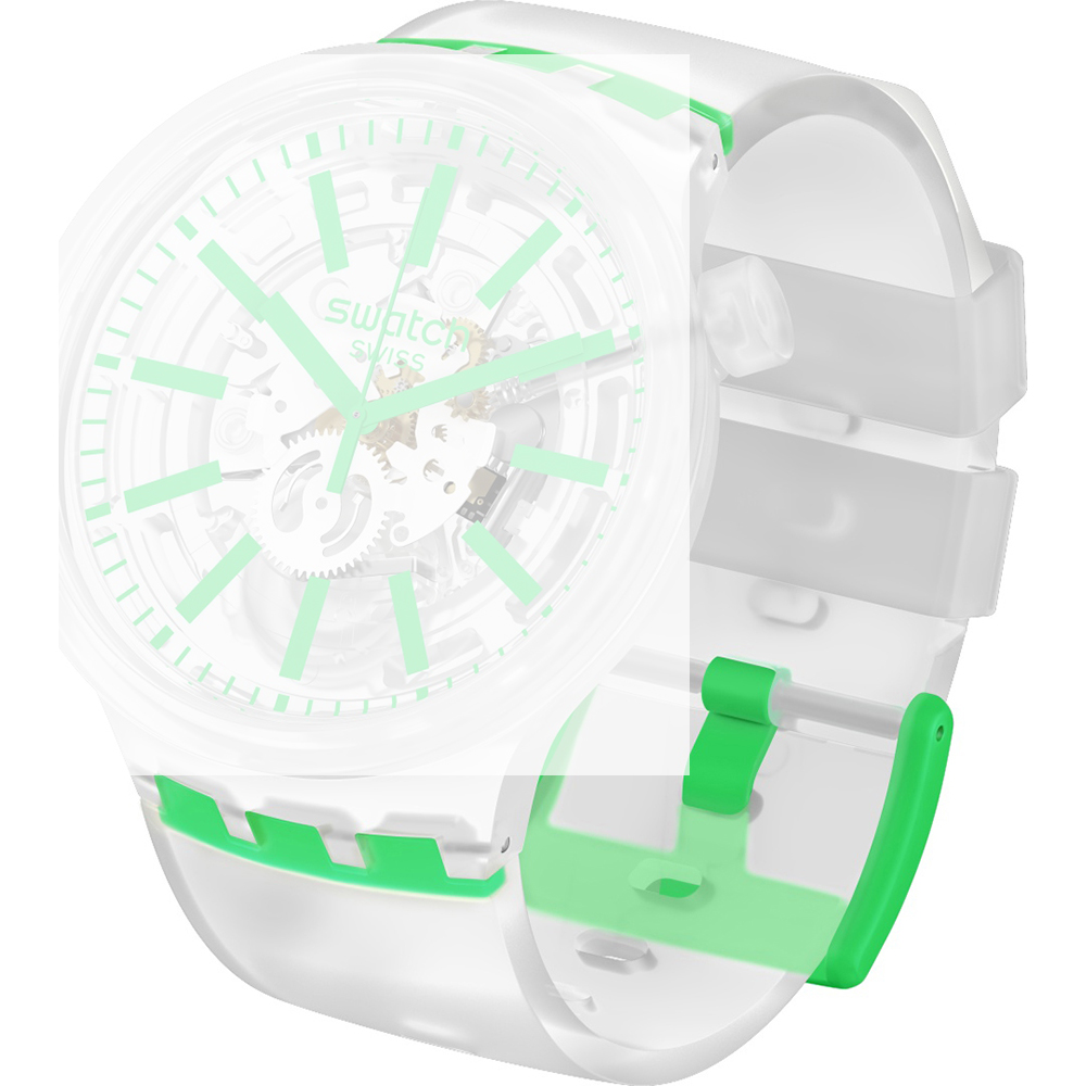 Swatch Big Bold ASO27E104 SO27E104 GreenInJelly Strap