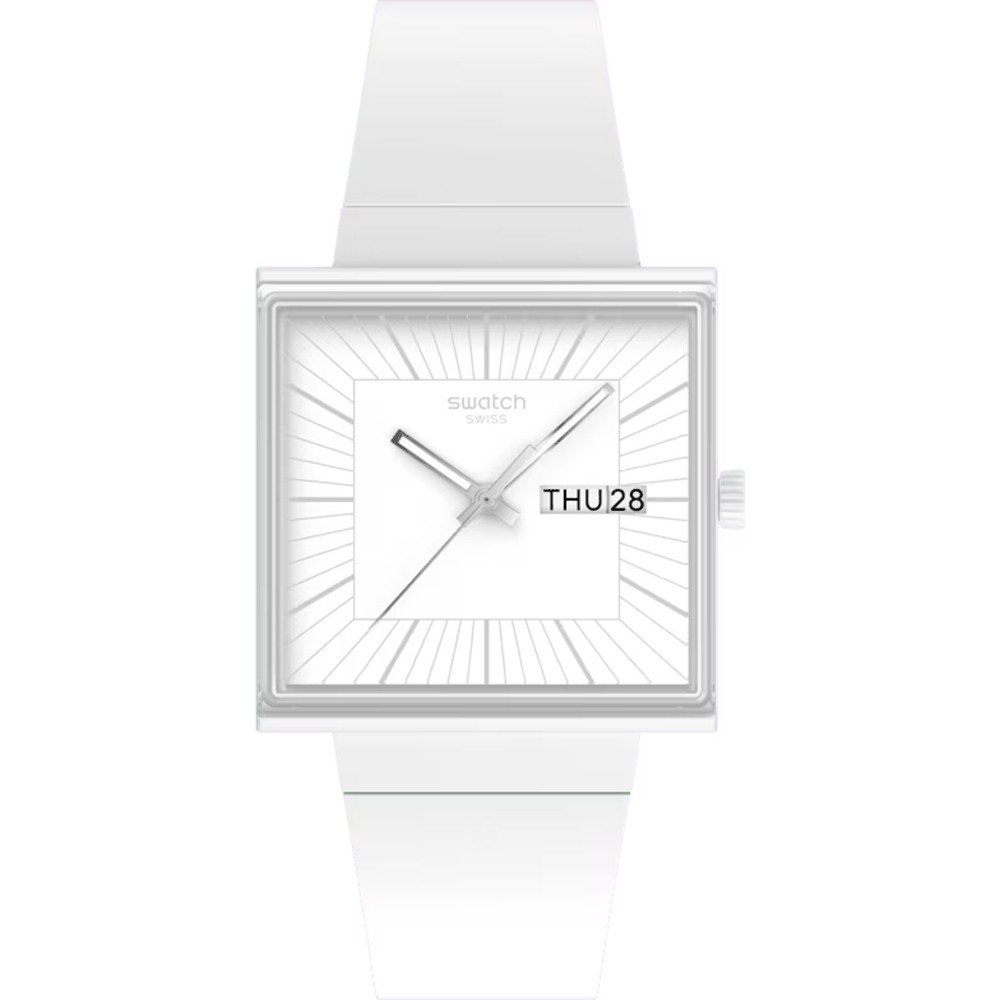 Swatch What If - Square SO34W700 What If... Allwhite? Watch