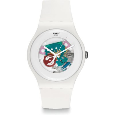 Swatch Originals Large (41mm) SUOW100 White Lacquered Watch